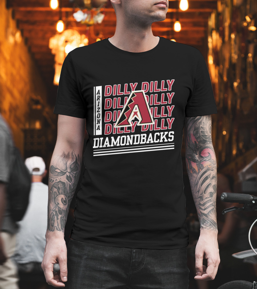 Arizona Diamondbacks Dilly Dilly A Logo Repeated Text T-Shirt