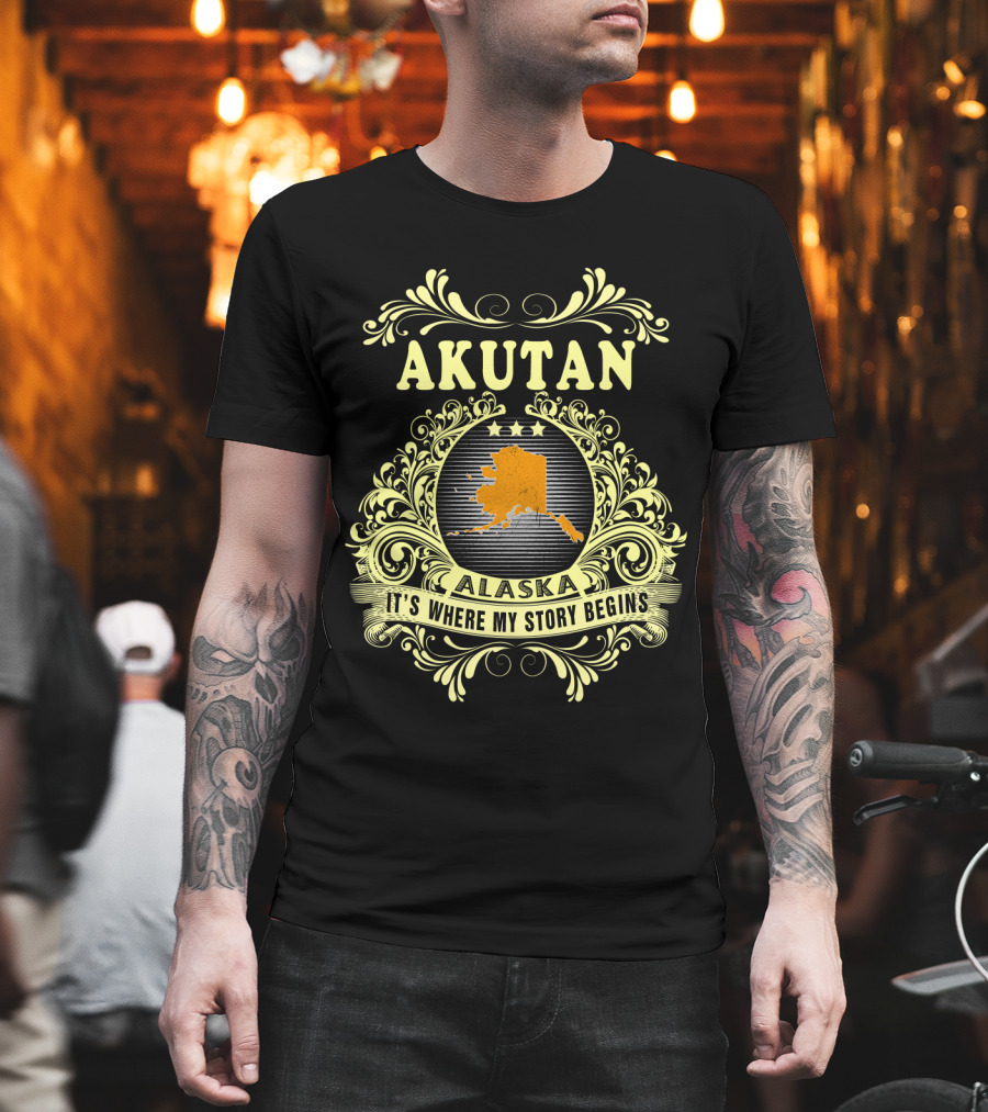 Akutan Alaska It's Where My Story Begins Vintage Map T-Shirt