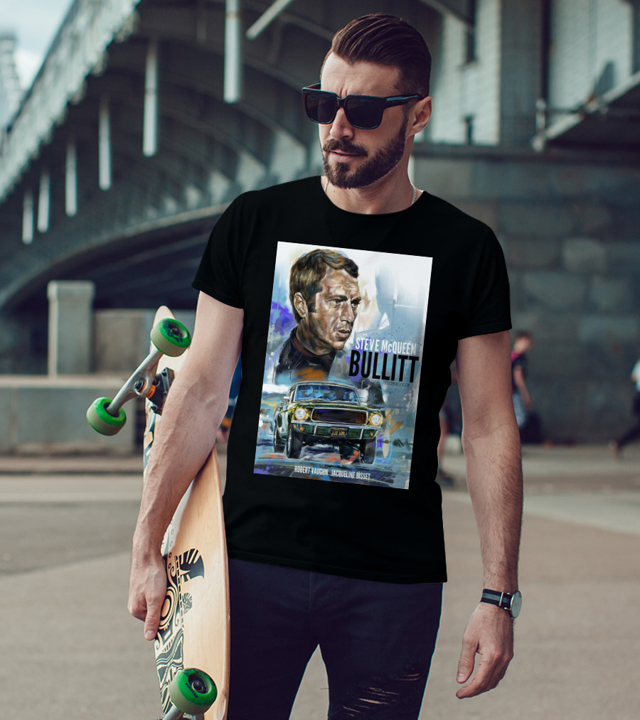 Steve Mcqueen Bullitt Robert Vaughn Jacqueline Bisset Technicolor Movie T-Shirt