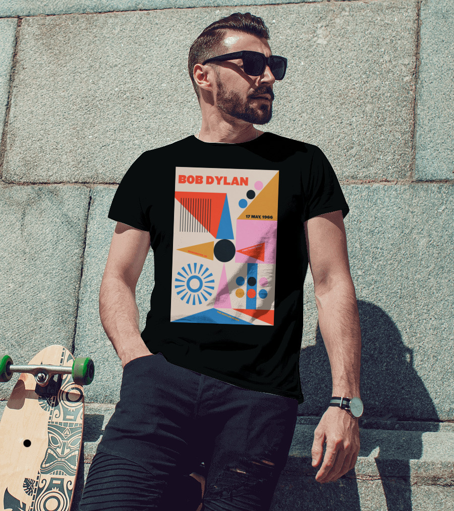 Bob Dylan Manchester Free Trade Hall 17 May 1966 Colorful Geometric T-Shirt