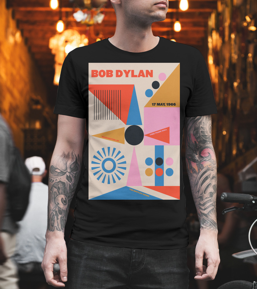 Bob Dylan Manchester Free Trade Hall 17 May 1966 Colorful Geometric T-Shirt