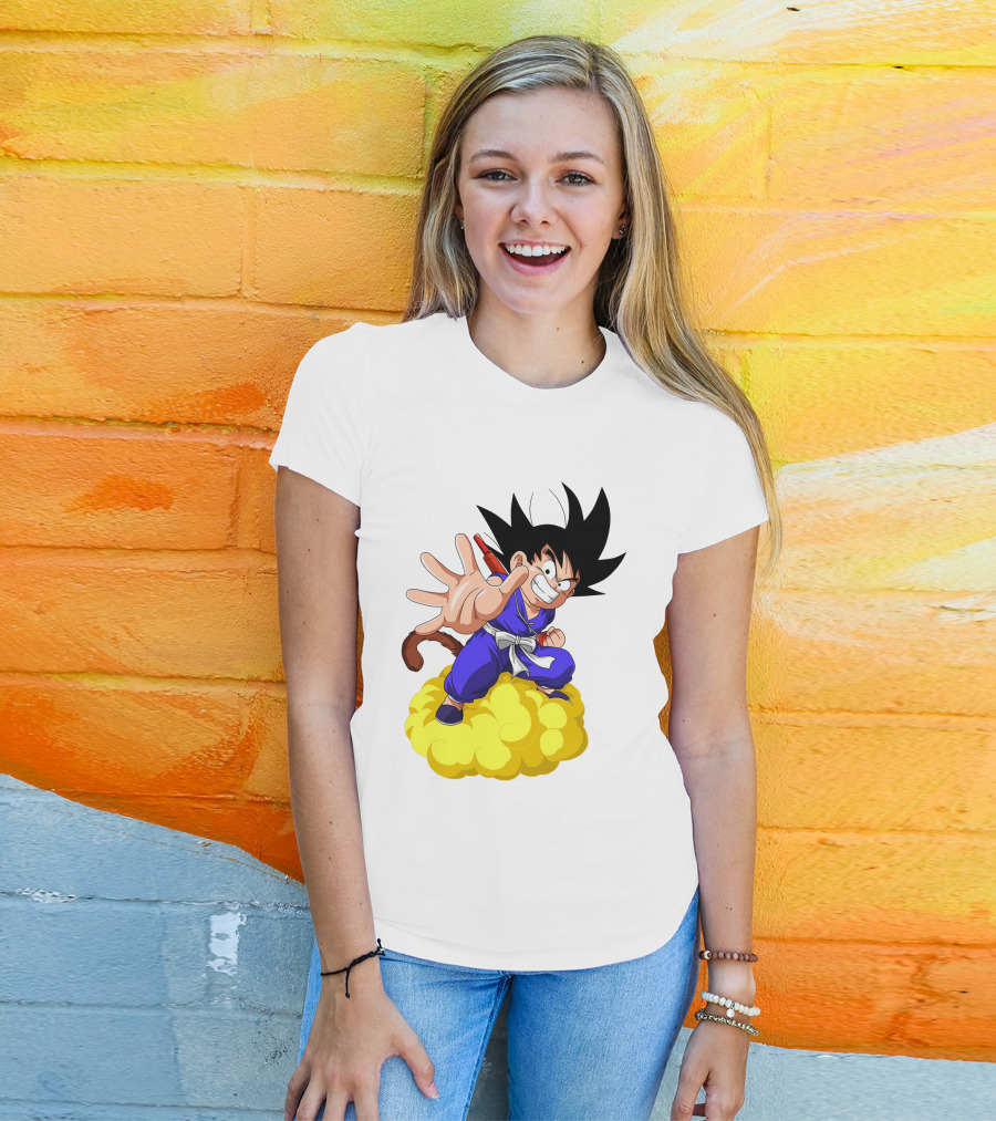 Goku Kid Riding Flying Nimbus Dragon Ball Classic Image T-Shirt