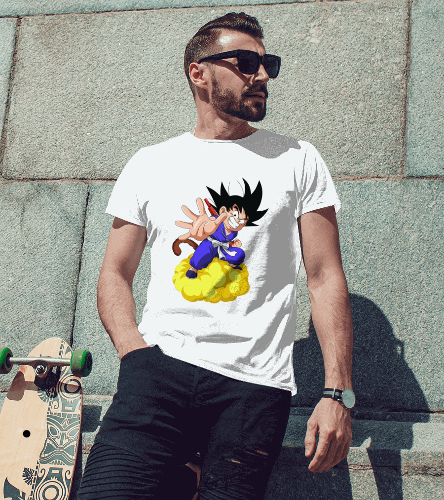 Goku Kid Riding Flying Nimbus Dragon Ball Classic Image T-Shirt