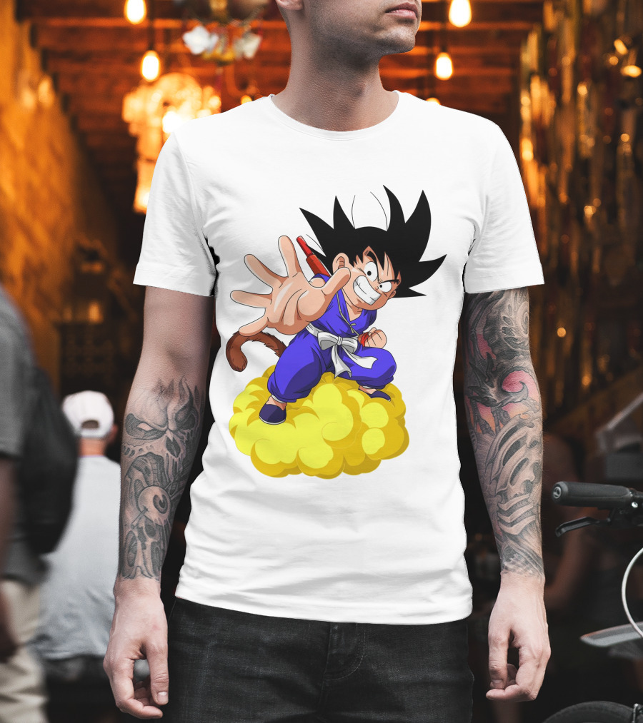 Goku Kid Riding Flying Nimbus Dragon Ball Classic Image T-Shirt