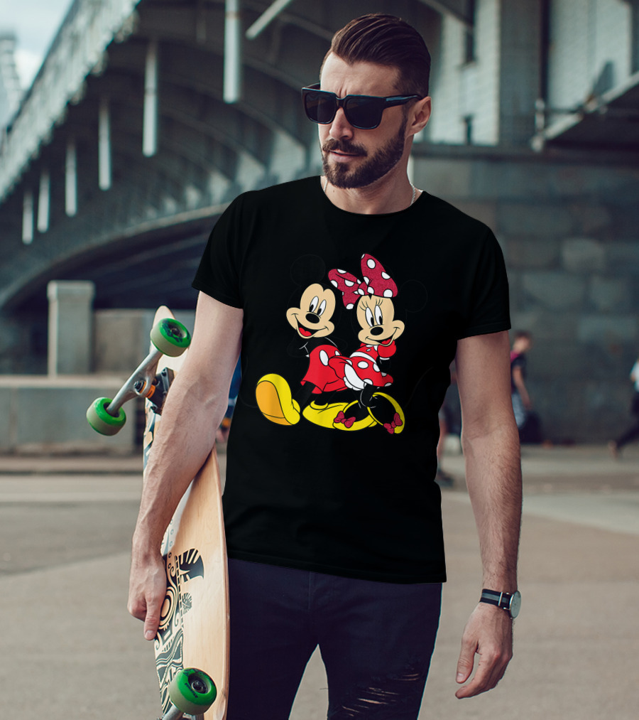 Mickey And Minnie Mouse Classic Cartoon Characters T-Shirt