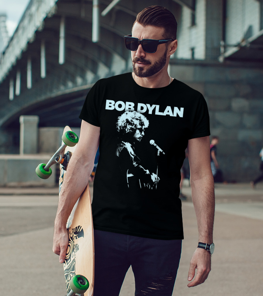 Bob Dylan Profile Microphone T-Shirt
