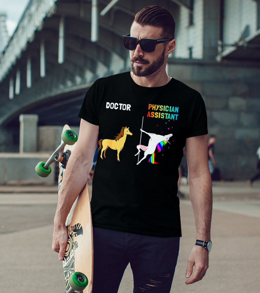 Doctor Unicorn Physician Assistant Rainbow Dance T-Shirt
