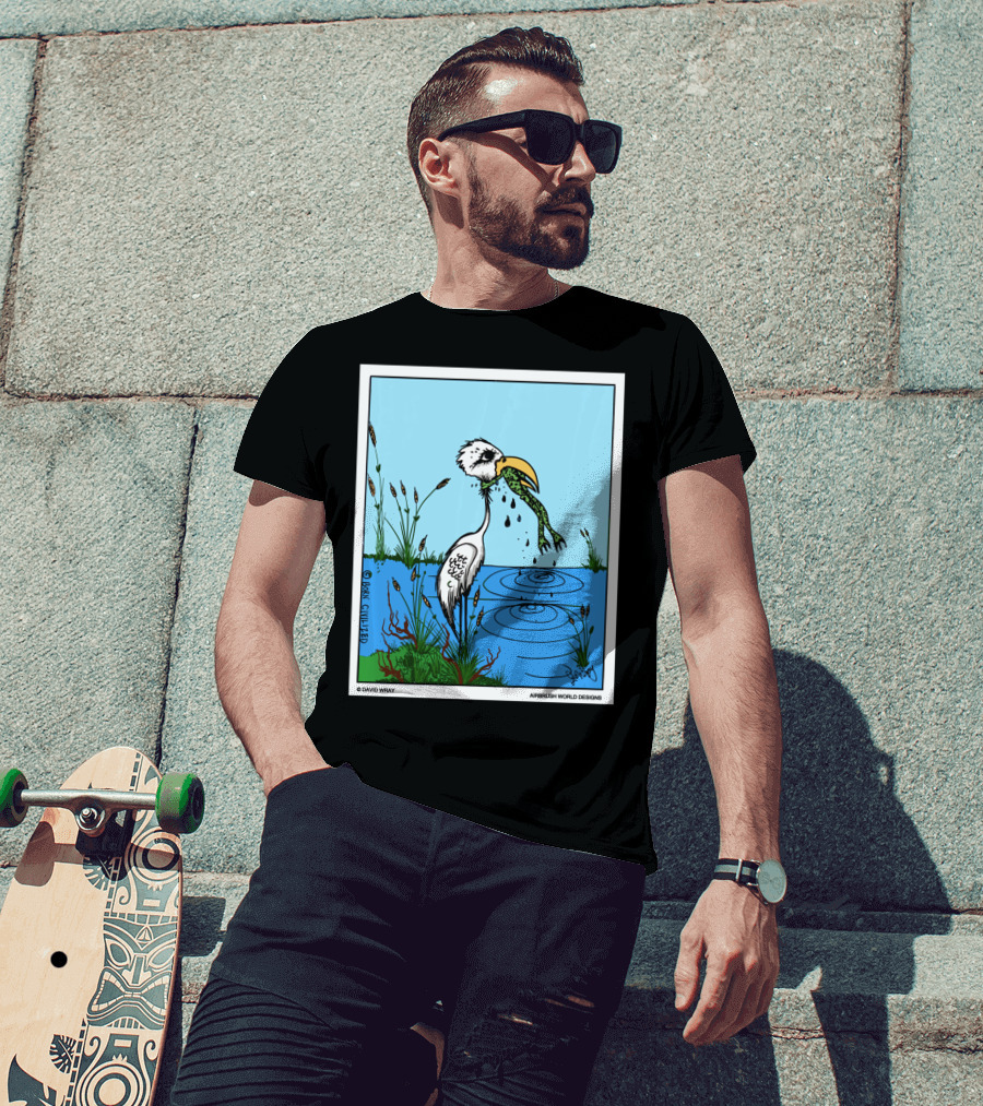 Dont Give Up Frog Bird Inspirational Cartoon By Airbrush World T-Shirt