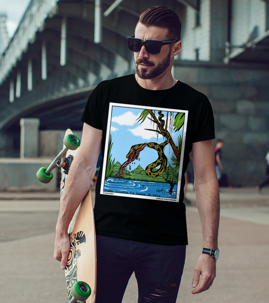 Born Civilized The Science Of Life Dont Give Up Frog Snake Reptile T-Shirt