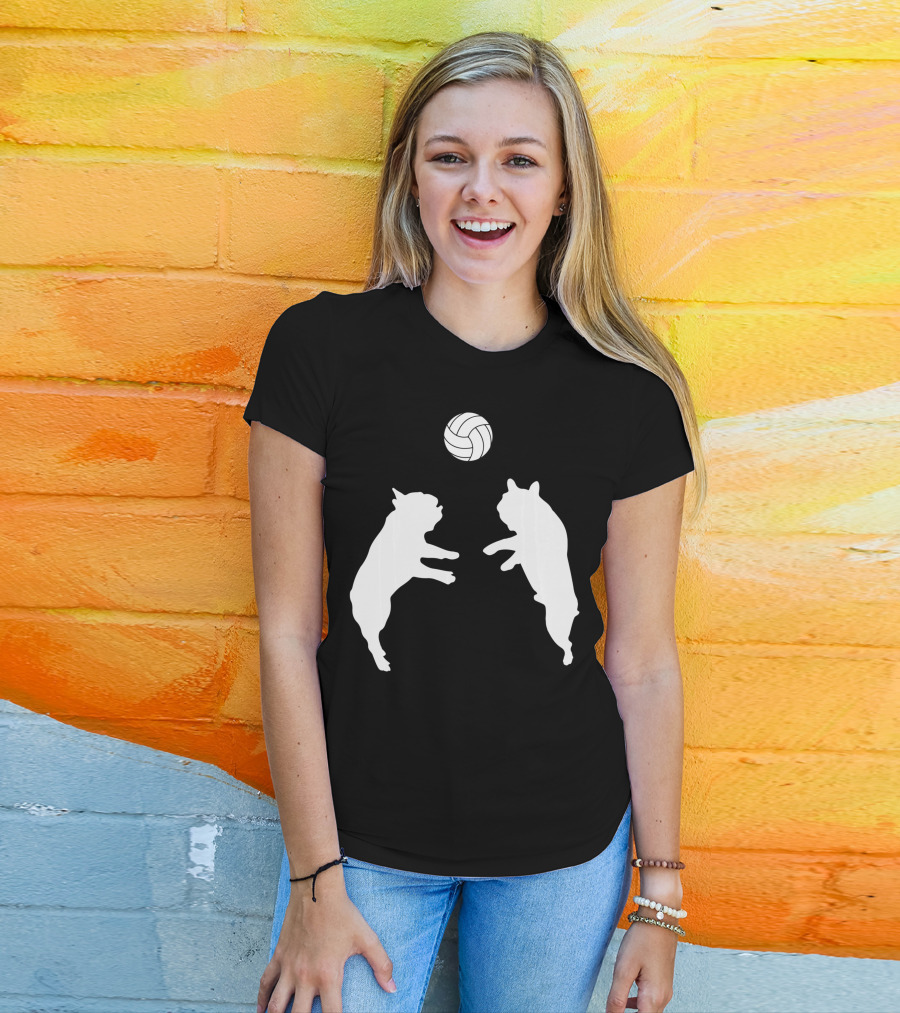 Frenchie Volleyball French Bulldog Playing Ball T-Shirt