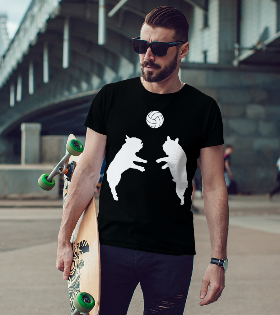 Frenchie Volleyball French Bulldog Playing Ball T-Shirt