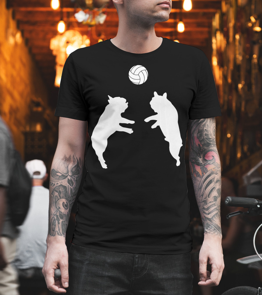 Frenchie Volleyball French Bulldog Playing Ball T-Shirt
