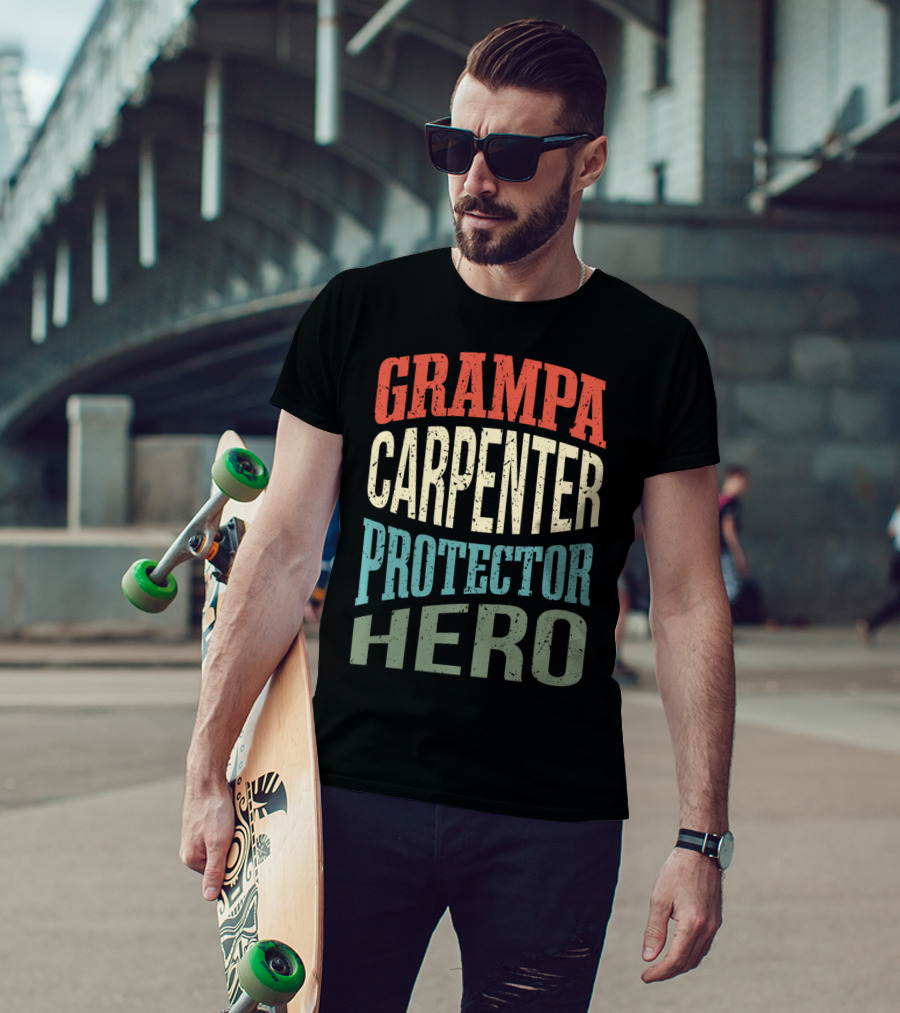 Grampa Carpenter Protector Hero Grandpa Profession T-Shirt