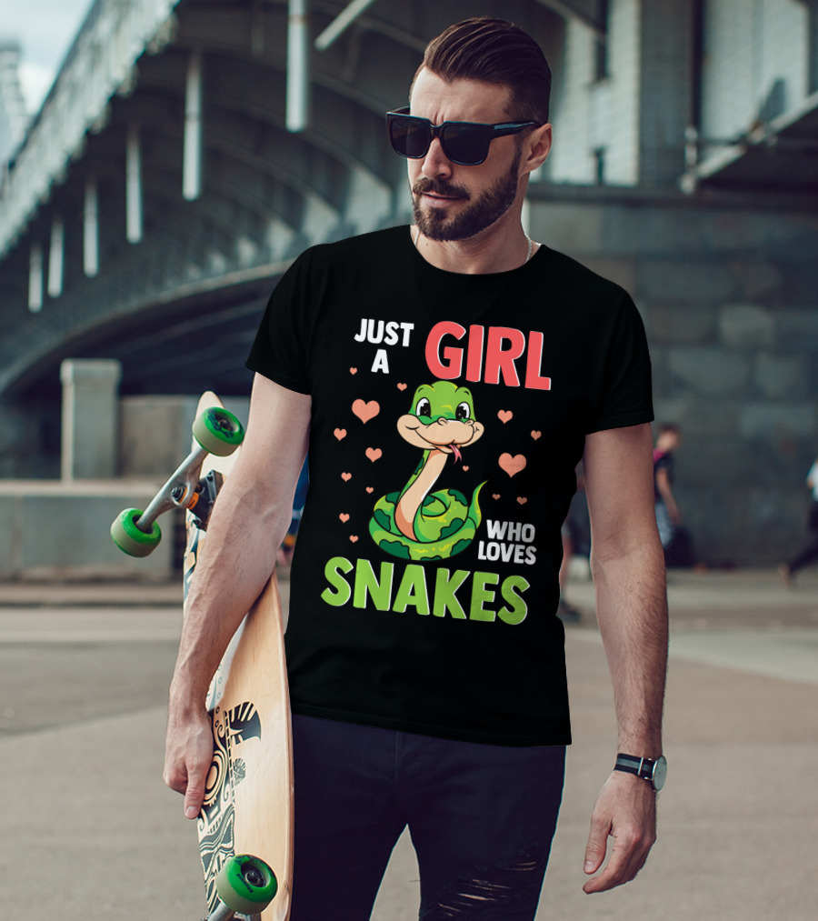 Just A Girl Who Loves Snakes Herpetology Pythons Snake T-Shirt