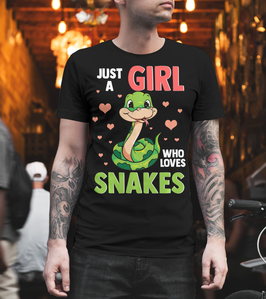 Just A Girl Who Loves Snakes Herpetology Pythons Snake T-Shirt