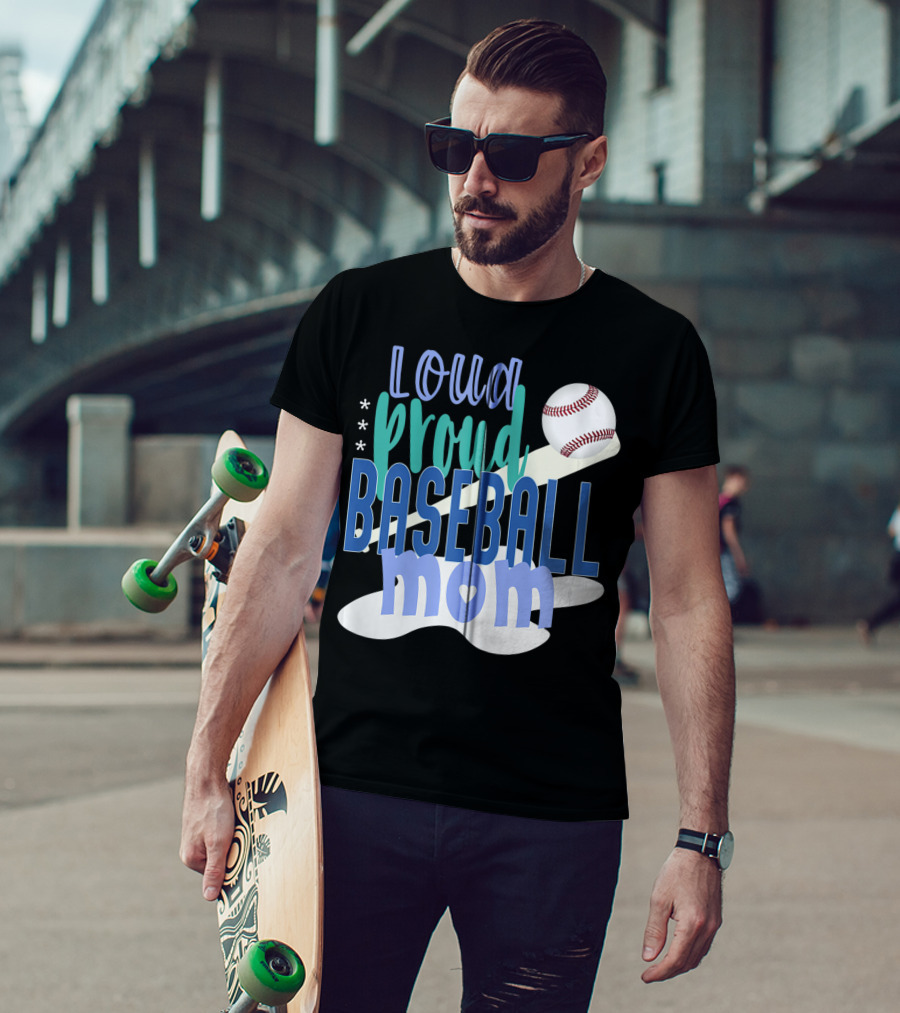 Loud Proud Baseball Mom With Bat And Ball Elements T-Shirt