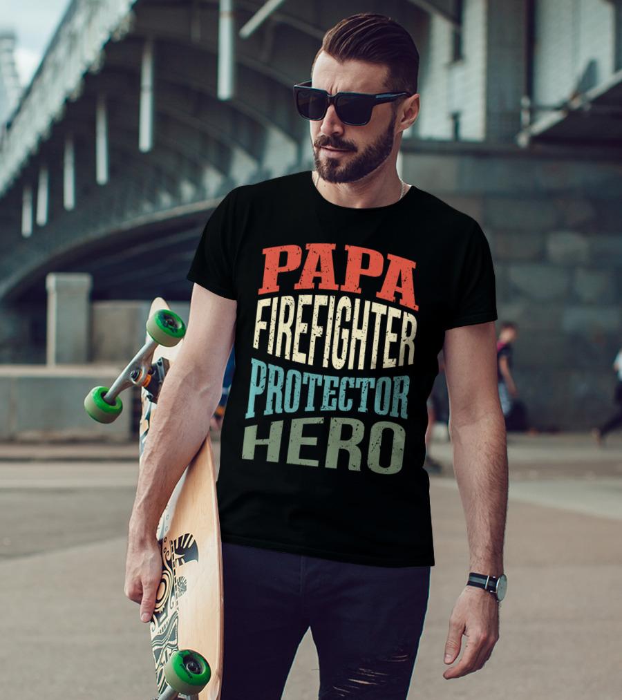 Papa Firefighter Protector Hero Father's Profession T-Shirt