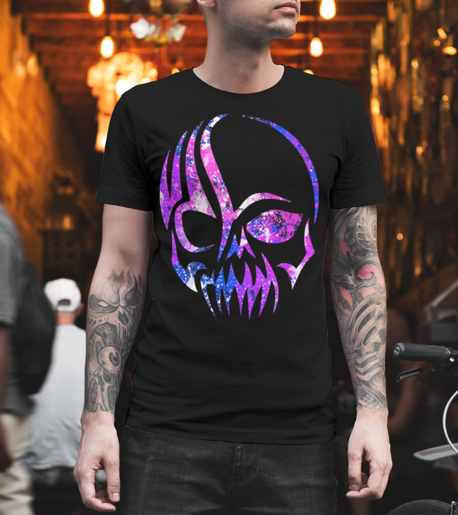 Purple Blue Skull Alien Aesthetic Video Games T-Shirt