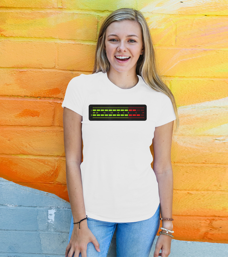 Retro Vu Meter DB Stereo Sound Engineer Music Lover T-Shirt