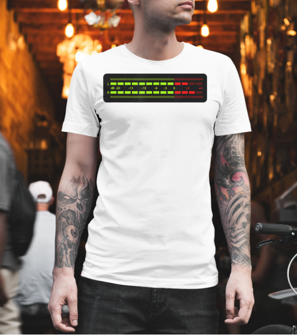 Retro Vu Meter dB Stereo Sound Engineer Music Lover T-Shirt Retro Vu Meter dB Stereo Sound Engineer Music Lover T-Shirt