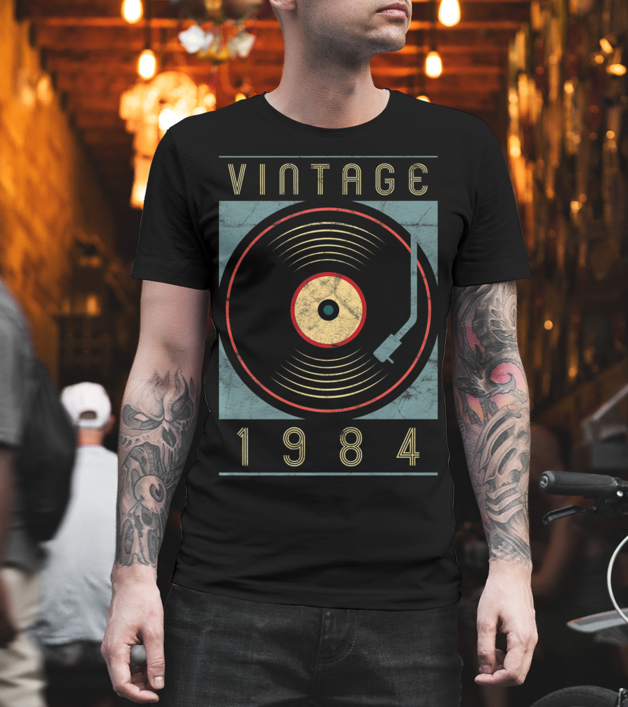 Vintage 1984 Vinyl Turntable T-Shirt