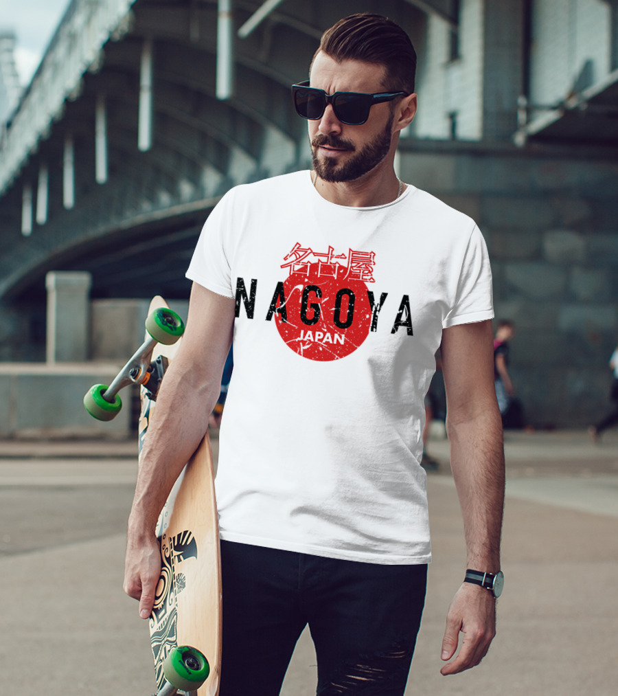 Nagoya Japan City Japanese Writing Red Circle T-Shirt