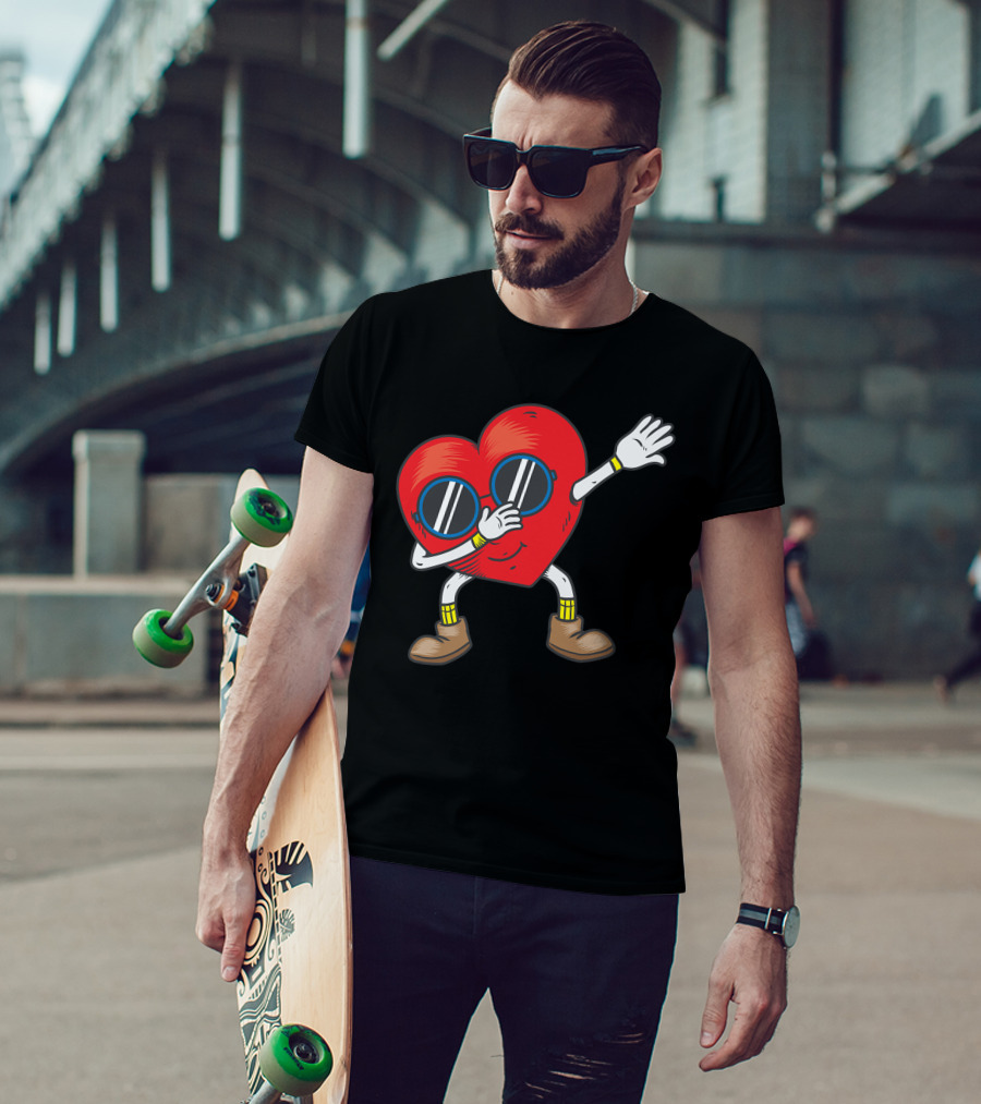 Dabbing Heart With Sunglasses Funny Gifts T-Shirt