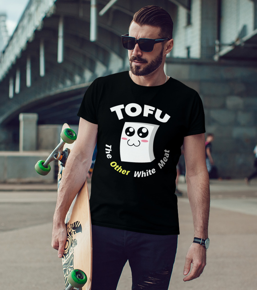 Tofu The Other White Meat Cute Kawaii Style With Blushing Face T-Shirt