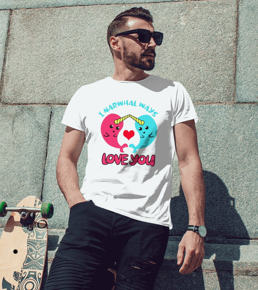 I Narwhal Ways Love You Kawaii Ocean Arctic Heart T-Shirt