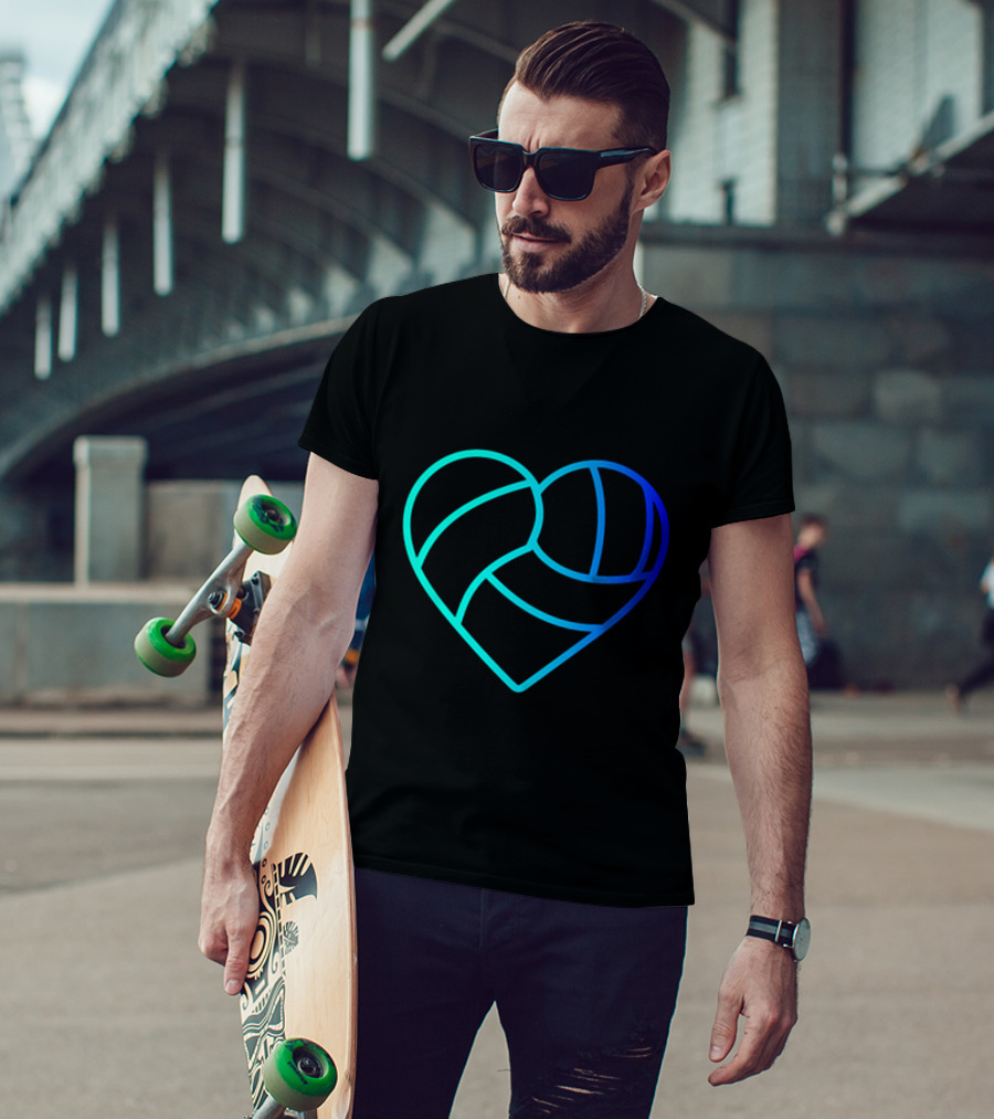 Heart Shaped Volleyball Love Gradient T-Shirt