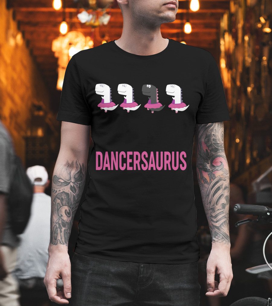 Ballet Dancersaurus T-Rex In Pink Tutus T-Shirt