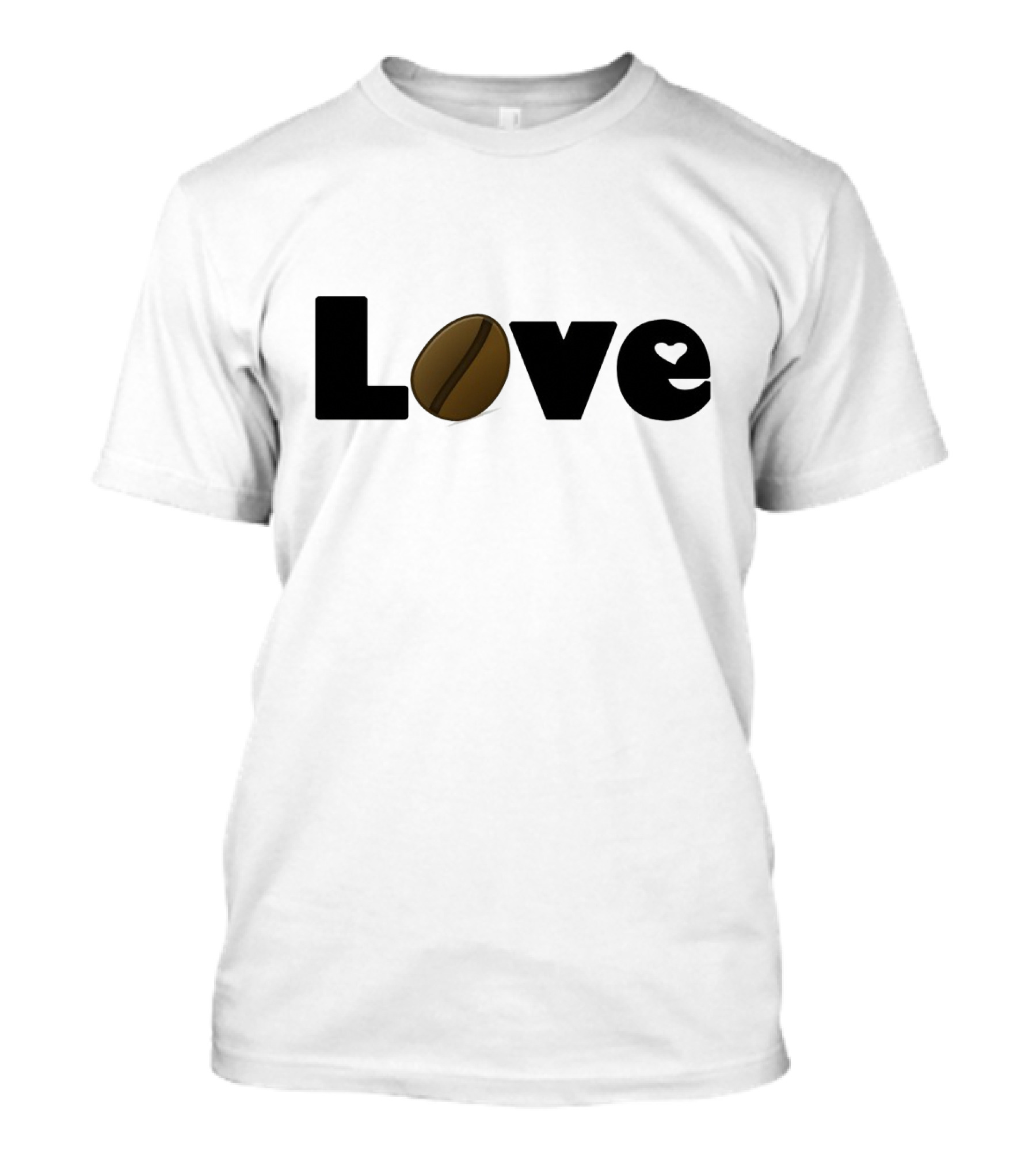 Love With Coffee Bean And Heart Symbol Integration T-Shirt