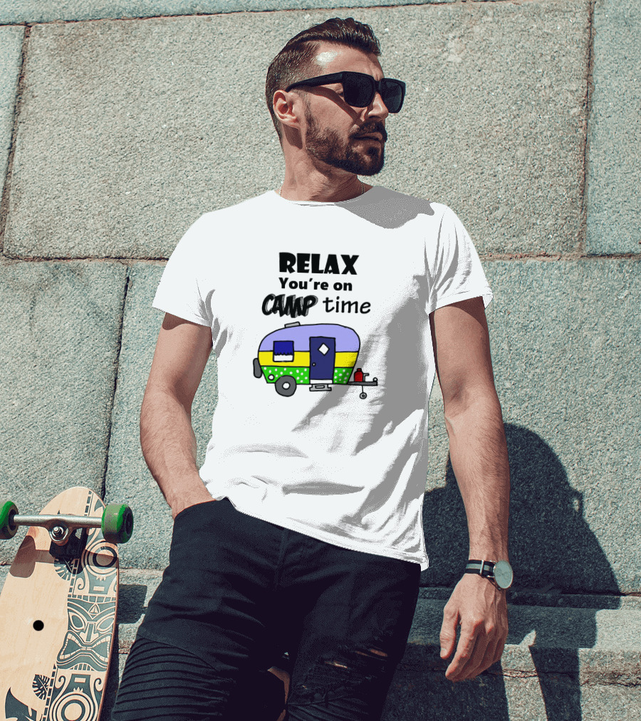 Relax You're On Camp Time With Colorful Camper T-Shirt