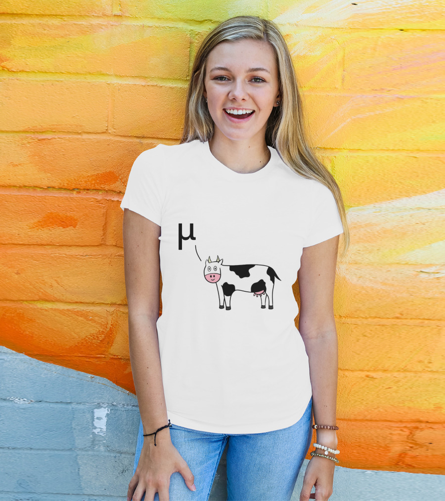 Physics Cow Mu Symbol Expression T-Shirt