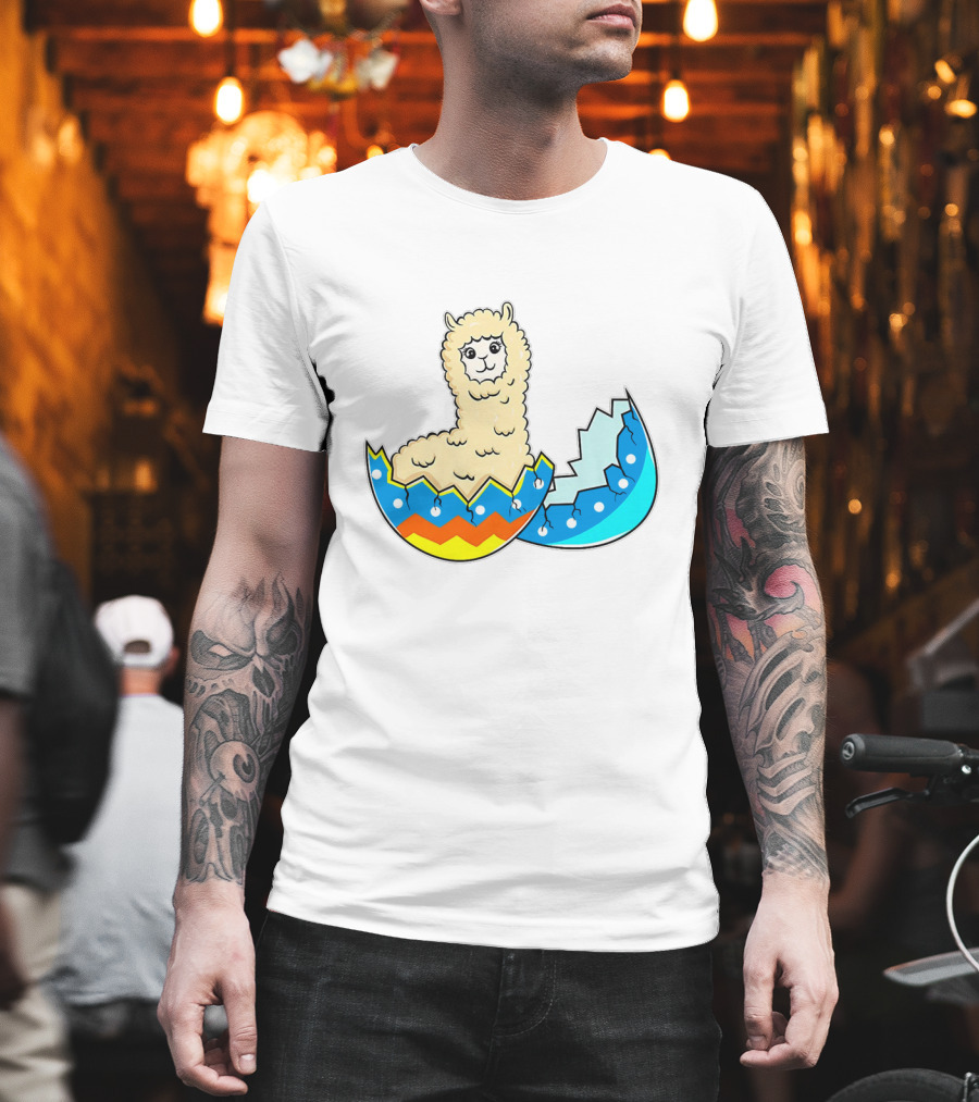 Llama Hatching from Easter Egg T-Shirt