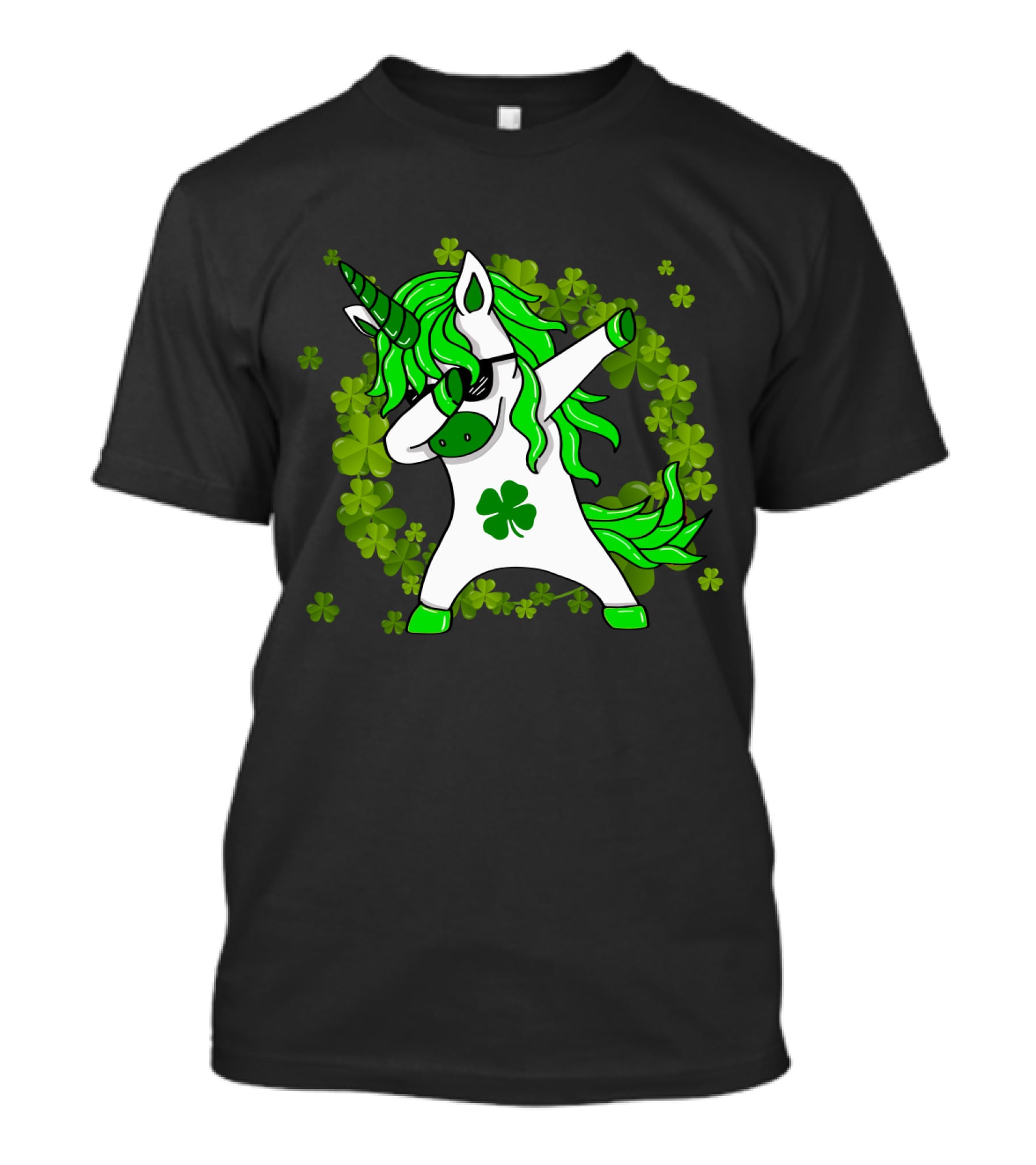 St Patricks Day Shamrock Unicorn Dabbing T-Shirt