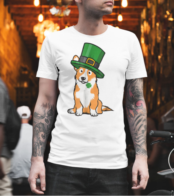 Lucky Corgi Dog St Patrick's Day Hat Shamrock T-Shirt Lucky Corgi Dog St Patrick's Day Hat Shamrock T-Shirt