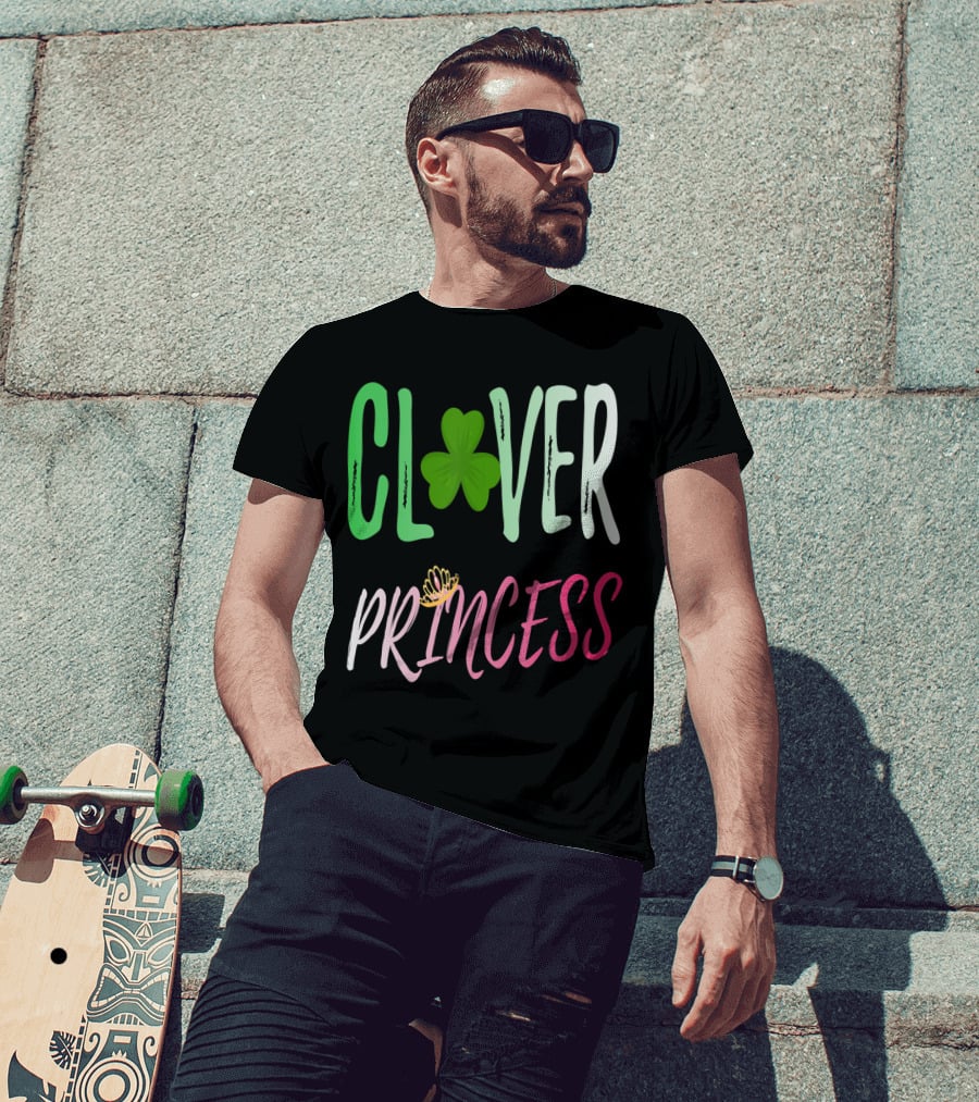 Clover Princess With Shamrock Tiara For Irish T-Shirt