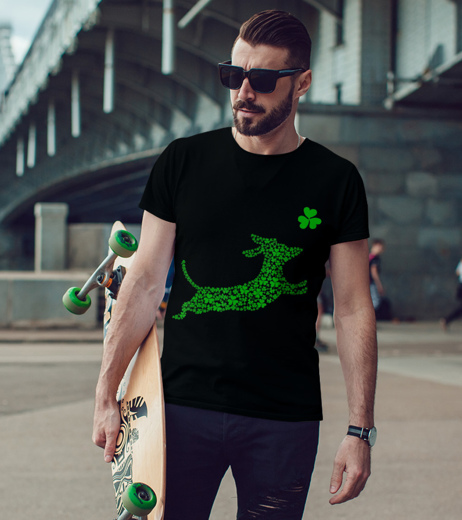 Cute Dachshund Dog Made Of Shamrocks For St. Patrick's Day T-Shirt