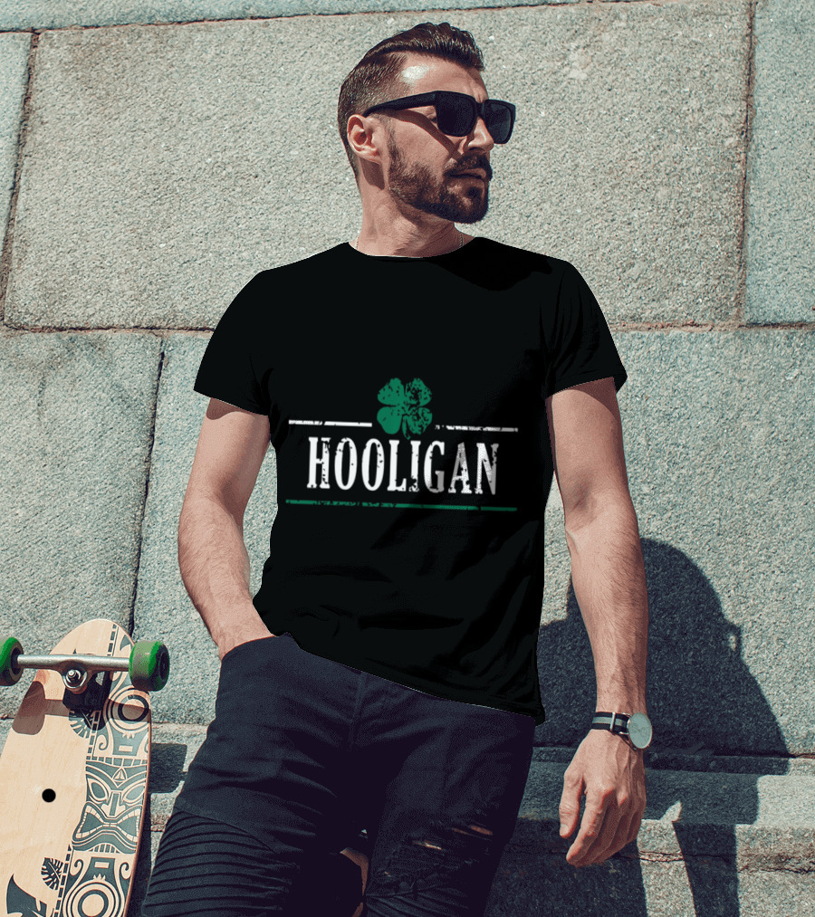 Diva Duds Hooligan St Patrick's Day Shamrock Classic Irish T-Shirt