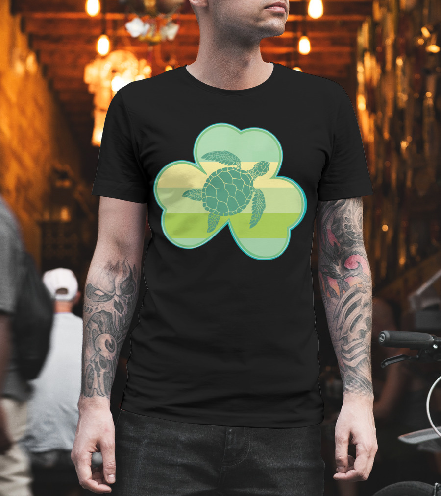 Turtle Lover Shamrocks Clover Love T-Shirt
