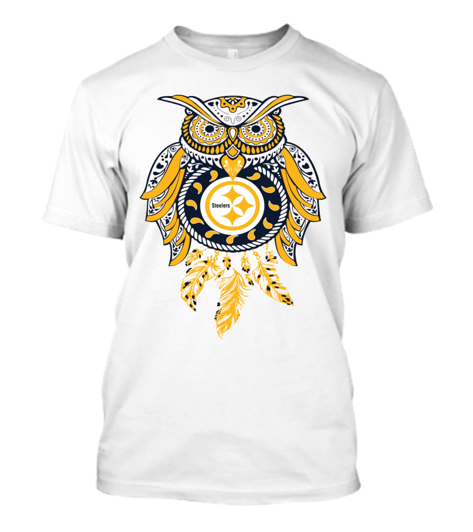 Steelers Owl Dreamcatcher Yellow T-Shirt