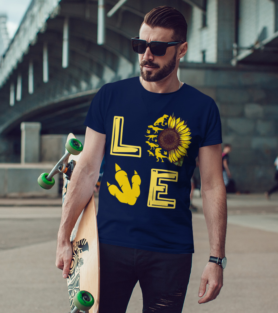 Love Sunflower Dinosaur Claw T-Shirt