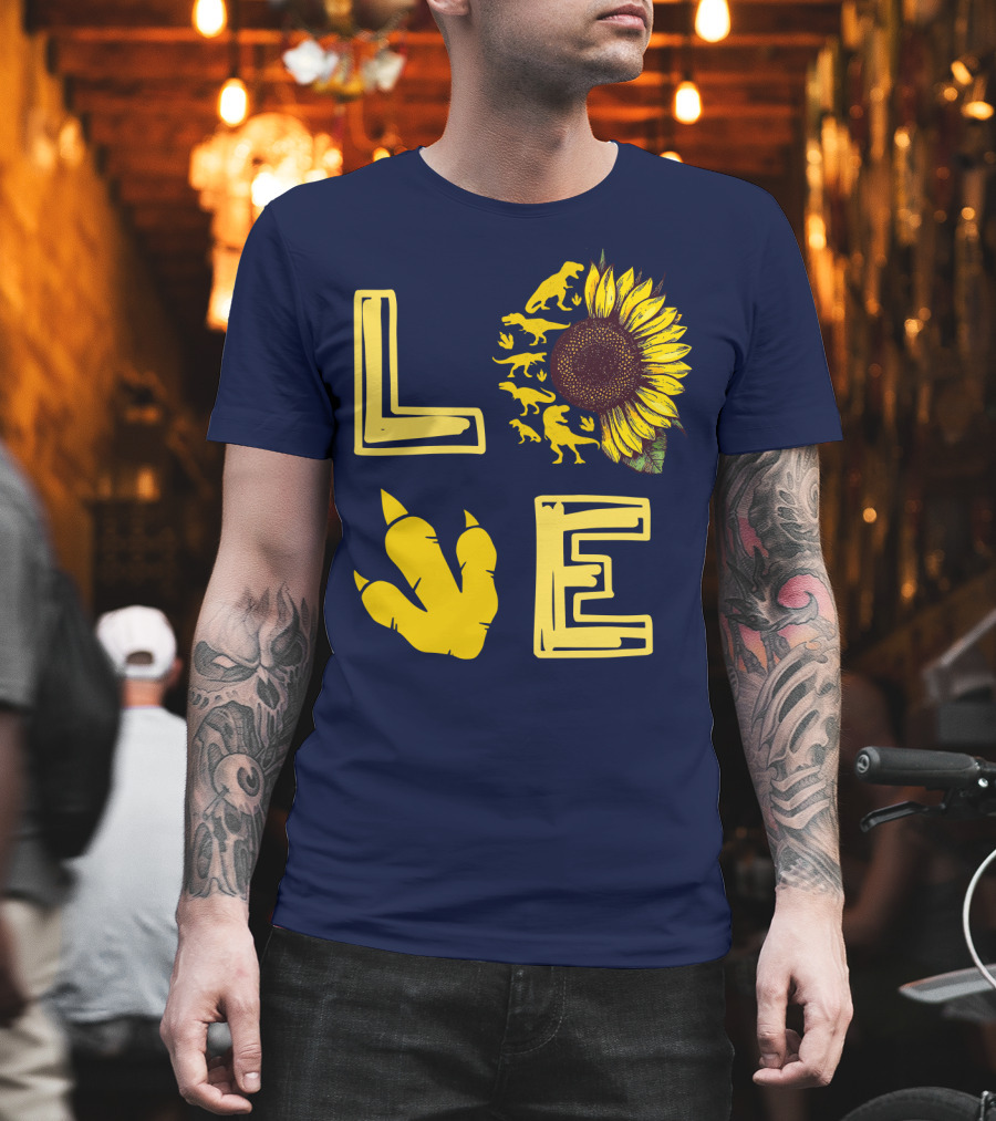 Love Sunflower Dinosaur Claw T-Shirt