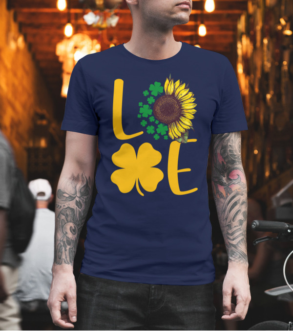 Love Sunflower Four-Leaf Clover T-Shirt Love Sunflower Four-Leaf Clover T-Shirt