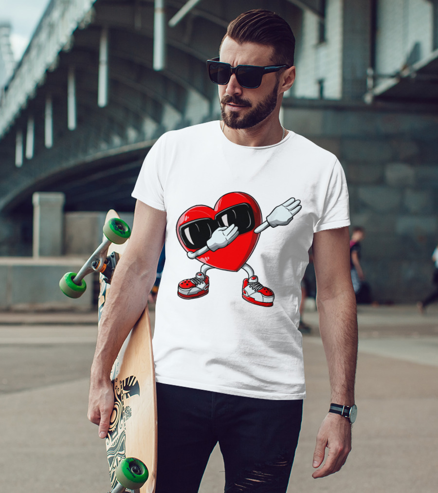 Heart Dabbing With Sunglasses And Sneakers T-Shirt