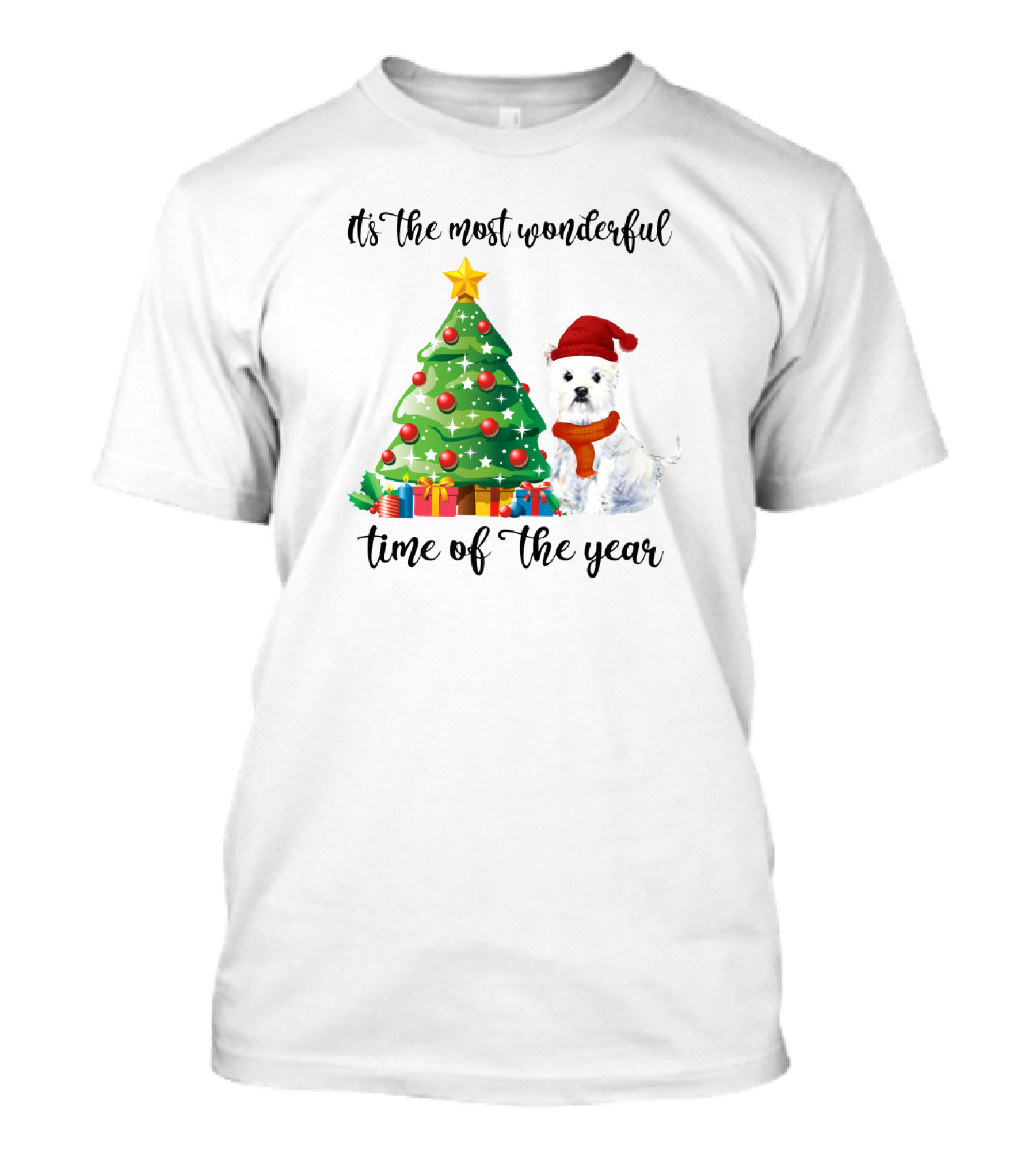 It's The Most Wonderful Time Of The Year Christmas Tree And Dog T-Shirt