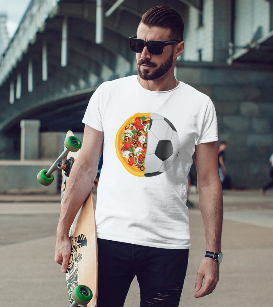 Soccer Ball Half Pizza Toppings Fusion T-Shirt