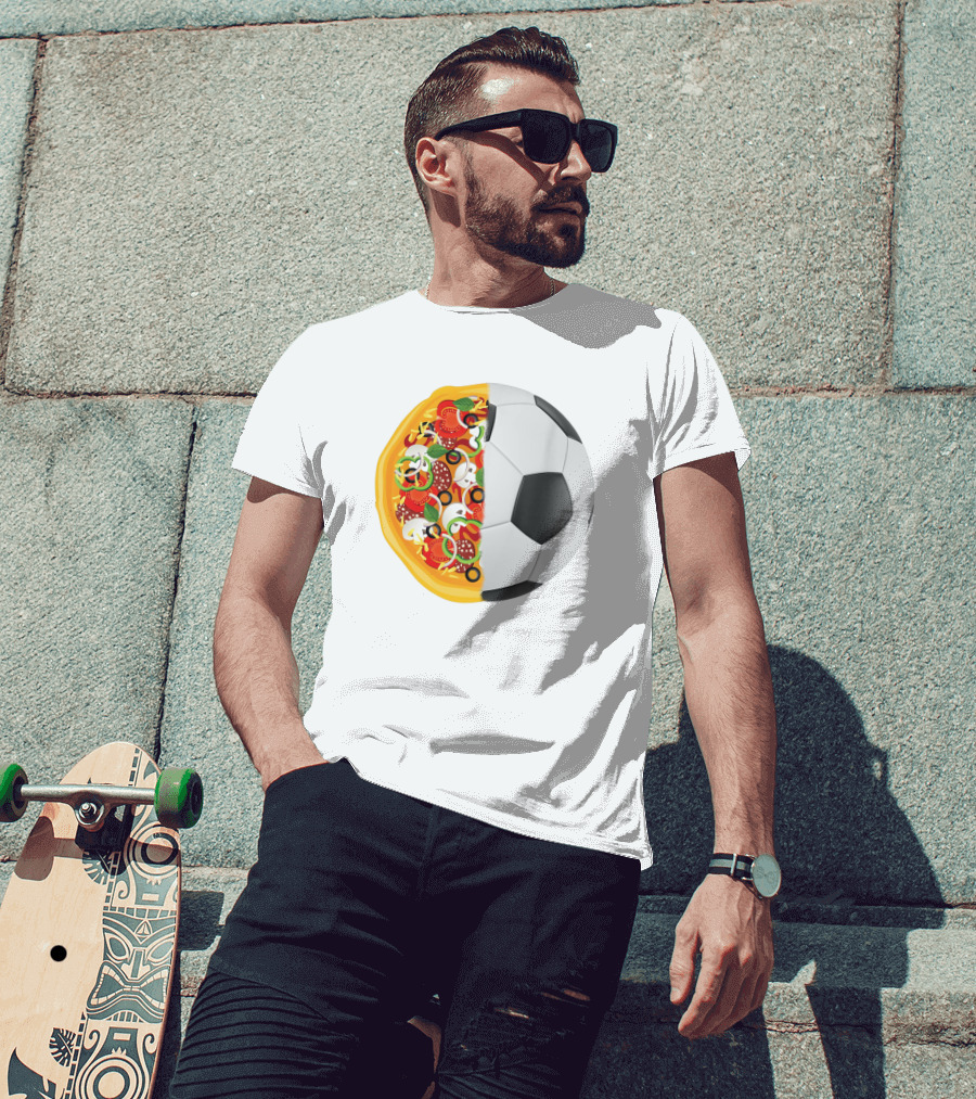 Soccer Ball Half Pizza Toppings Fusion T-Shirt