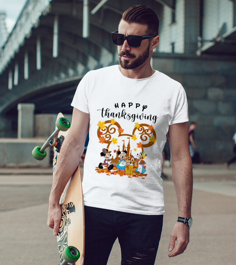 Happy Thanksgiving Disney Characters Festive T-Shirt